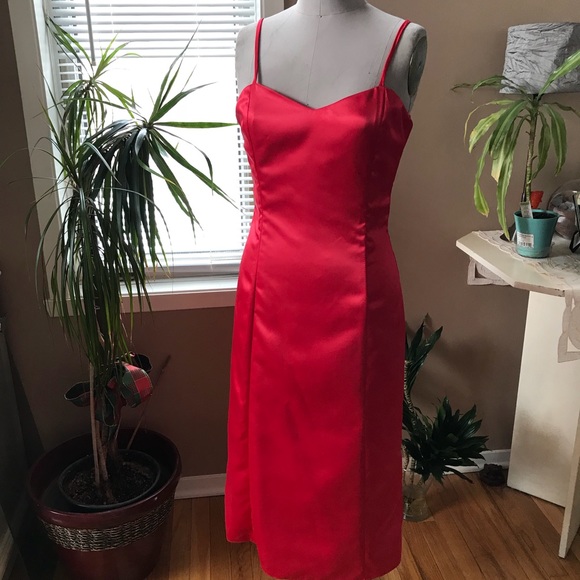 Red satin dress with jacket - Picture 3 of 3